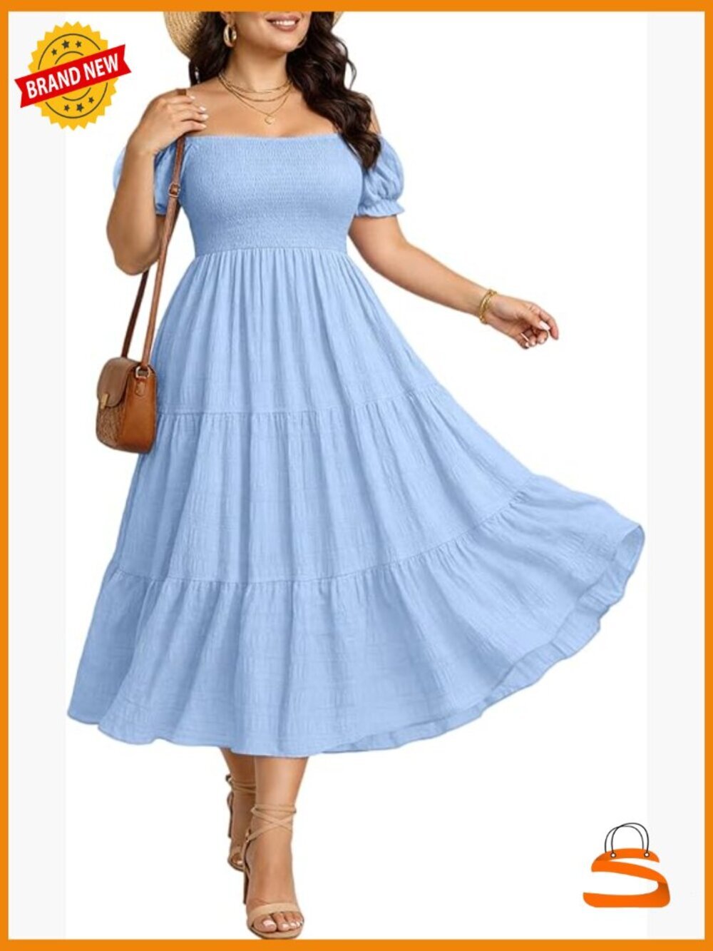 Plus Size Off Shoulder Maxi Dress with Pockets Summer Casual
